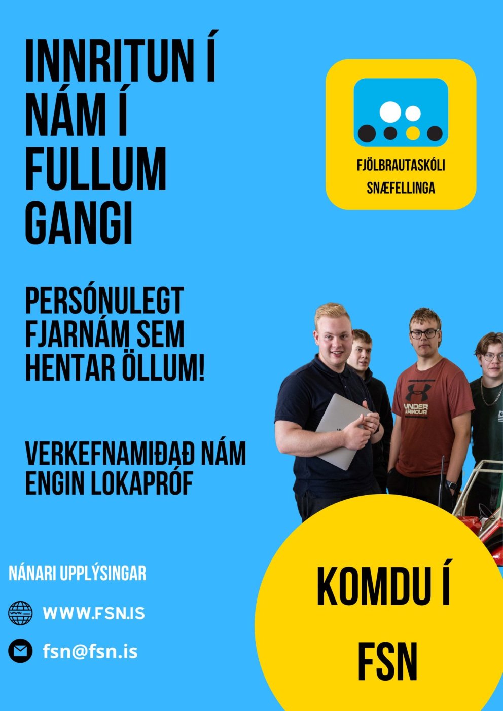 Innritun fyrir haustönn 2024 - Allir áfangar í boði, bæði í staðnámi og fjarnámi