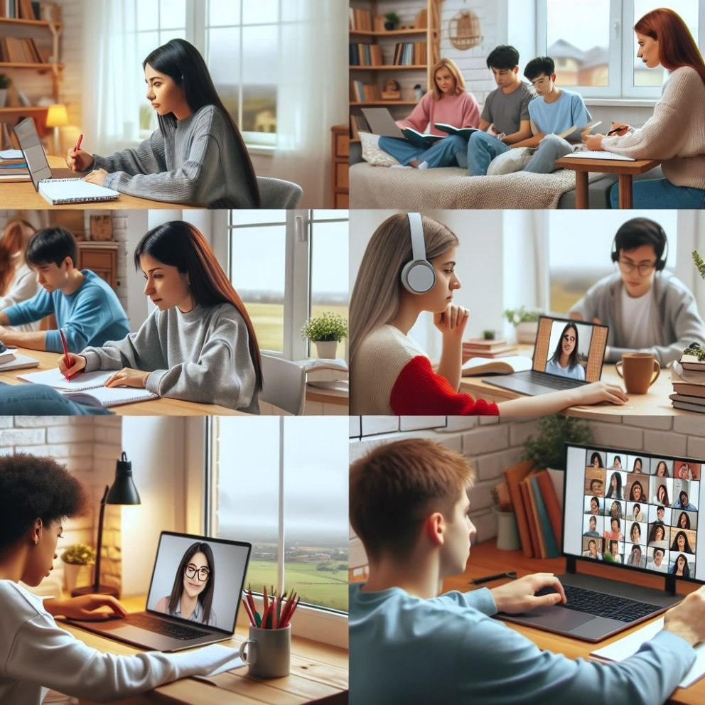 Nemendur læra heima á teams vegna appelsínugulrar veðurviðvörunar.