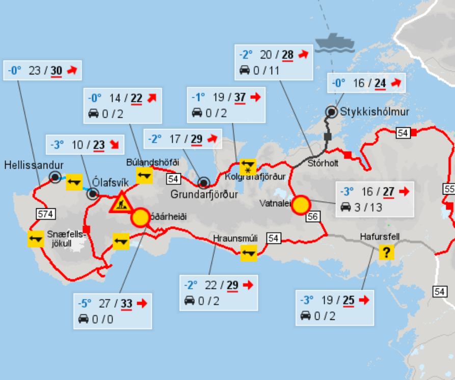 Veðrið 8.janúar 2020
