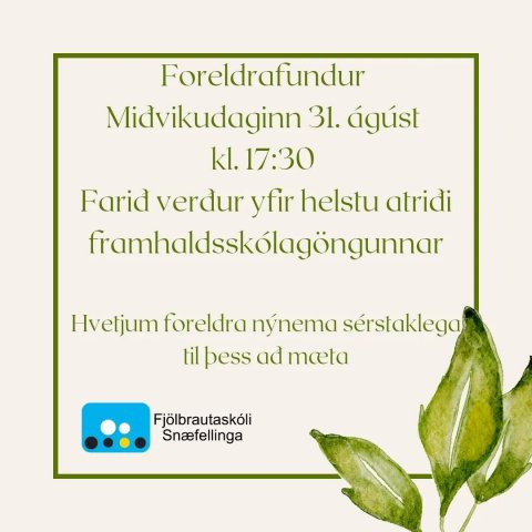 Foreldrafundur 31. ágúst 2022